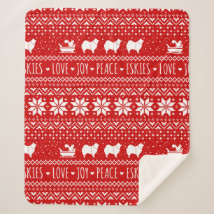 American Eskimo Hunde Weihnachten Eskie Holiday Sherpadecke