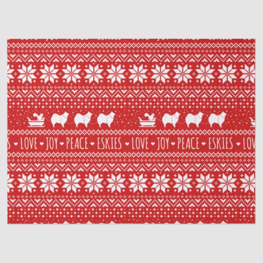 American Eskimo Hunde Weihnachten Eskies Urlaub Seidenpapier (Vorderseite)