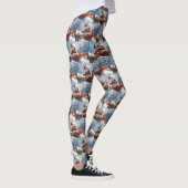 American Eskimo in Sledge Let it Snow Christmas Leggings (Rechts)