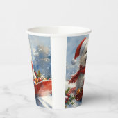 American Eskimo in Sledge Let it Snow Christmas Pappbecher (Links)