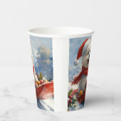American Eskimo in Sledge Let it Snow Christmas Pappbecher (Rechts)