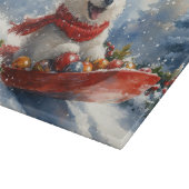 American Eskimo in Sledge Let it Snow Christmas Schneidebrett (Ecke)