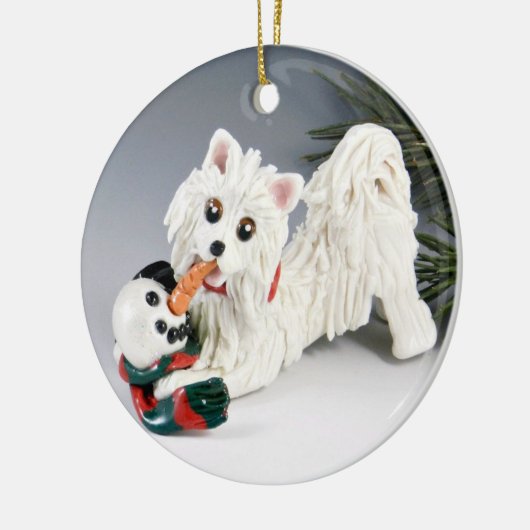 American Eskimo Keramik Ornament (Links)