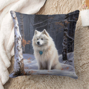 American Eskimo Lass es schneien Weihnachten Kissen