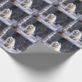 American Eskimo Let It Snow Weihnachten Geschenkpapier (Ecke)
