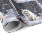 American Eskimo Let It Snow Weihnachten Geschenkpapier (Rolleneckpunkt)