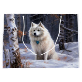 American Eskimo Let It Snow Weihnachten Große Geschenktüte (Vorderseite)