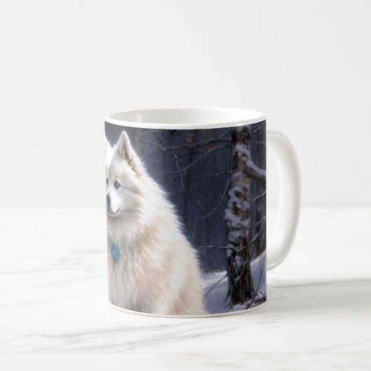 American Eskimo Let It Snow Weihnachten Kaffeetasse (VorderseiteRechts)