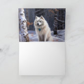 American Eskimo Let It Snow Weihnachten Karte (Innenseite)