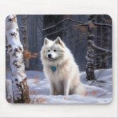 American Eskimo Let It Snow Weihnachten Mousepad (Vorne)