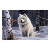 American Eskimo Let It Snow Weihnachten Poster (Vorderseite)