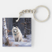 American Eskimo Let It Snow Weihnachten Schlüsselanhänger (Rückseite)