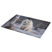 American Eskimo Let It Snow Weihnachten Schneidebrett (Ecke)