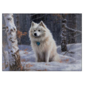 American Eskimo Let It Snow Weihnachten Schneidebrett (Vorderseite)