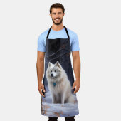 American Eskimo Let It Snow Weihnachten Schürze (Getragen)