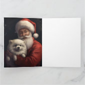 American Eskimo mit Weihnachtsmann Weihnachten Karte (Innenseite)