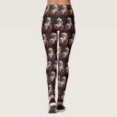 American Eskimo mit Weihnachtsmann Weihnachten Leggings (Rückseite)