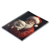 American Eskimo mit Weihnachtsmann Weihnachten Notizblock (Linke Seite)