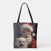 American Eskimo mit Weihnachtsmann Weihnachten Tasche (Rückseite)