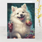American Eskimo New Year Card Karte (Gelbe Blume)