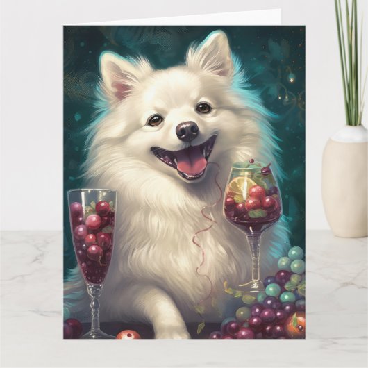 American Eskimo New Year Card Karte (Vorderseite)