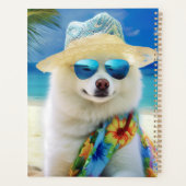 American Eskimo on Beach, Sommergeschenk für Hunde Planer (Rückseite)