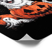 American Eskimo Pumpkin Halloween Erntedank Männer Poster (Ecke)
