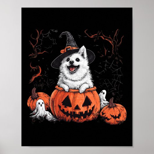American Eskimo Pumpkin Halloween Erntedank Männer Poster (Vorne)