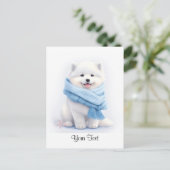 American Eskimo Puppy Dog personalisiert Postkarte (Stehend Vorderseite)