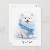 American Eskimo Puppy Dog personalisiert Postkarte (Vorne/Hinten)