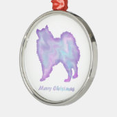 American Eskimo Purple Ornament Aus Metall (Links)