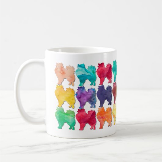American Eskimo Rainbow Watercolor Design Kaffeetasse (Links)