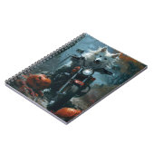 American Eskimo Riding Motorrad Halloween Beängsti Notizblock (Linke Seite)