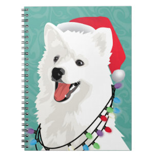 American Eskimo Samoyed Niedlich Puppy Dog Weihnac Notizblock