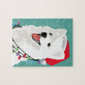American Eskimo Samoyed Niedlich Puppy Dog Weihnac Puzzle (Horizontal)