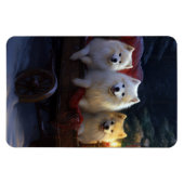 American Eskimo Snowy Sleigh Weihnachtsdekor Magnet (Horizontal)