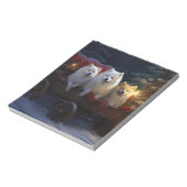 American Eskimo Snowy Sleigh Weihnachtsdekor Notizblock (Rotiert)