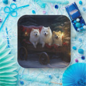 American Eskimo Snowy Sleigh Weihnachtsdekor Pappteller (Party)