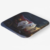 American Eskimo Snowy Sleigh Weihnachtsdekor Pappteller (Gewinkelt)