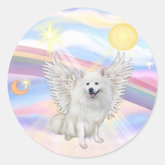 American Eskimo Spitz Runder Aufkleber (Vorderseite)