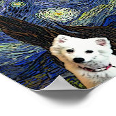 American Eskimo Starry Night Van Gogh Poster (Ecke)