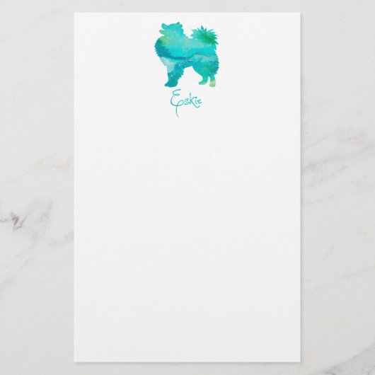 American Eskimo Watercolor Design Briefpapier (Vorderseite)