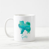 American Eskimo Watercolor Design Kaffeetasse (Links)