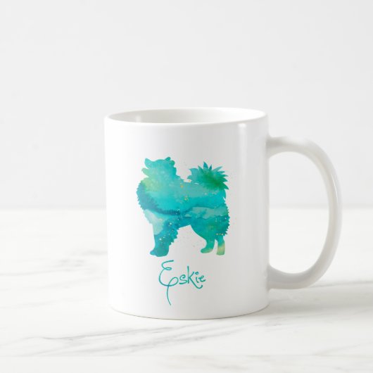 American Eskimo Watercolor Design Kaffeetasse (Rechts)