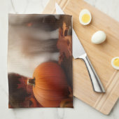 American Eskimo Welpe Autumn Delight Pumpkin Geschirrtuch (Viertel Falte)