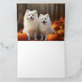 American Eskimo Welpe Autumn Delight Pumpkin Karte (Innenseite)