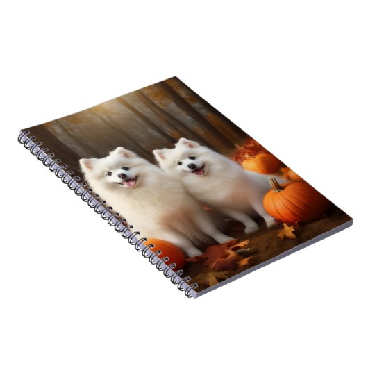American Eskimo Welpe Autumn Delight Pumpkin Notizblock (Rechte Seite)