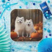 American Eskimo Welpe Autumn Delight Pumpkin Pappteller (Party)