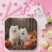 American Eskimo Welpe Autumn Delight Pumpkin Pappteller (Party)