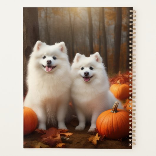 American Eskimo Welpe Autumn Delight Pumpkin Planer (Rückseite)
